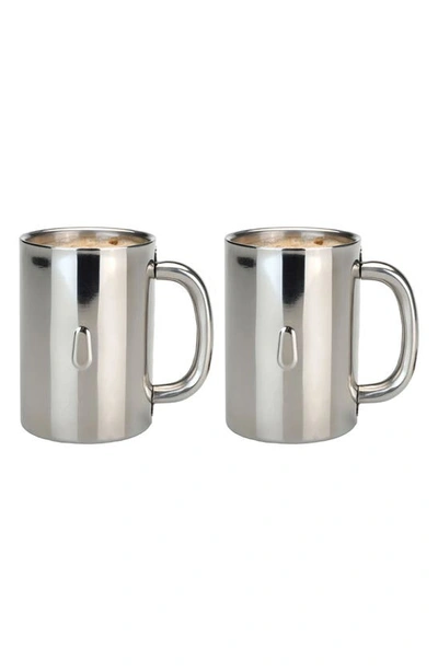 Berghoff International Straight 2-piece Stainless Steel Coffee Mug Set In Silver