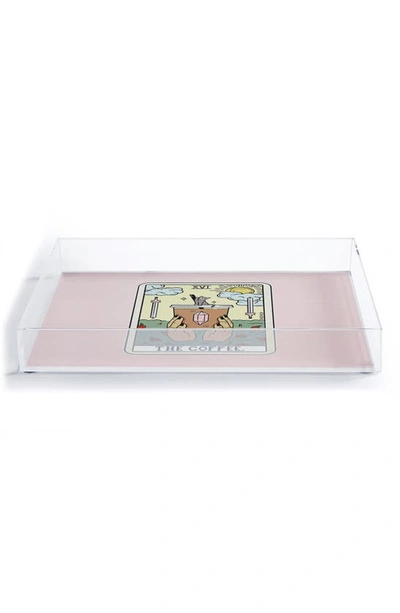 Deny Designs Sagepizza Coffee Reading Acrylic Tray In White