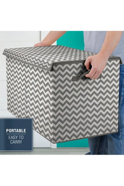Shop Sorbus Gray Patterned Fabric Toy Chest In Grey Pattern