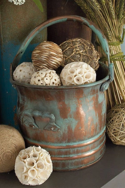 Sonoma Sage Home Multi Distressed Round Drum Planter In Copper