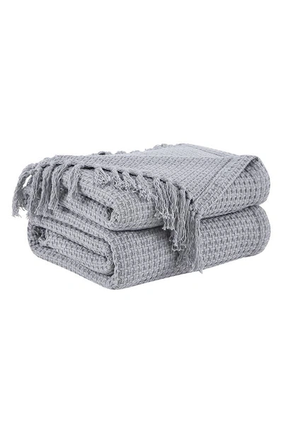 Southshore Fine Linens Ashmore Cotton Luxury Blanket In Grey