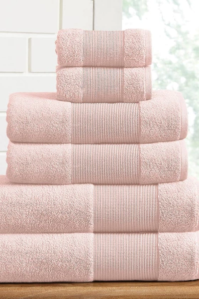 Shop Modern Threads Air Cloud 6-piece Towel Set In Blush