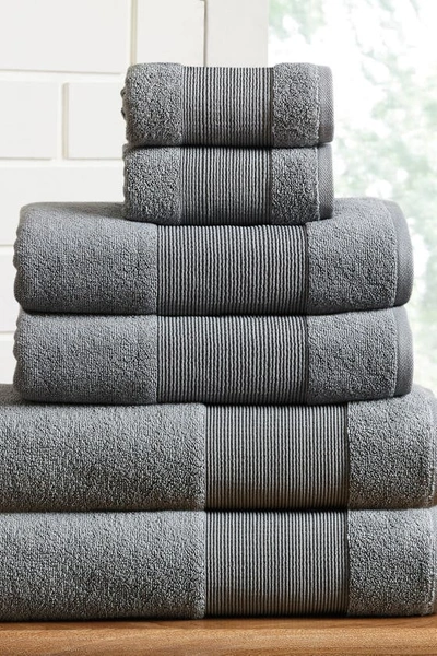 Shop Modern Threads Air Cloud 6-piece Towel Set In Charcoal