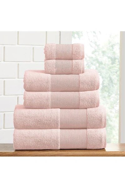 Shop Modern Threads Air Cloud 6-piece Towel Set In Blush
