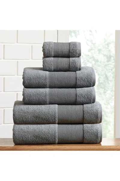 Shop Modern Threads Air Cloud 6-piece Towel Set In Charcoal