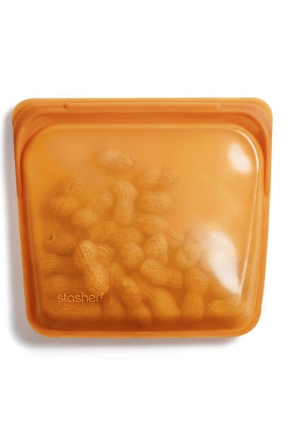 Shop Stasher Sandwich Reusable Silicone Storage Bag In Honey