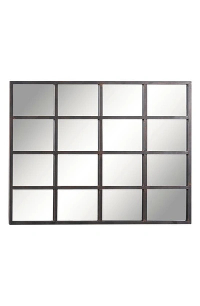 Shop Sonoma Sage Home Black Glass Window Pane Inspired Wall Mirror In Brown