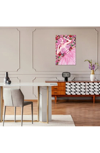 Icanvas Rose Girl By Sunny Gu Canvas Wall Art In Pink