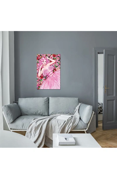 Icanvas Rose Girl By Sunny Gu Canvas Wall Art In Pink
