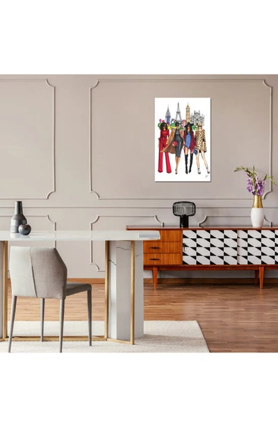 Icanvas Fashion Week Ladies By Rongrong Devoe Canvas Wall Art In White