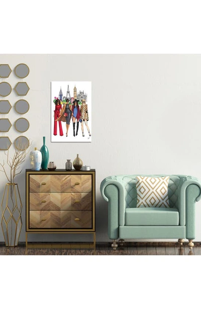 Icanvas Fashion Week Ladies By Rongrong Devoe Canvas Wall Art In White