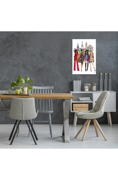 Icanvas Fashion Week Ladies By Rongrong Devoe Canvas Wall Art In White