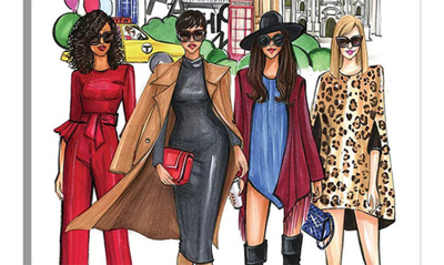 Icanvas Fashion Week Ladies By Rongrong Devoe Canvas Wall Art In White