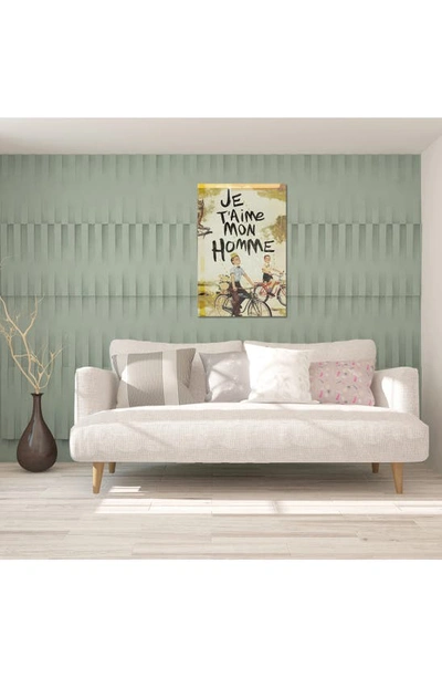 Icanvas Je T'aime Homme By Heather Landis Wall Art In Green