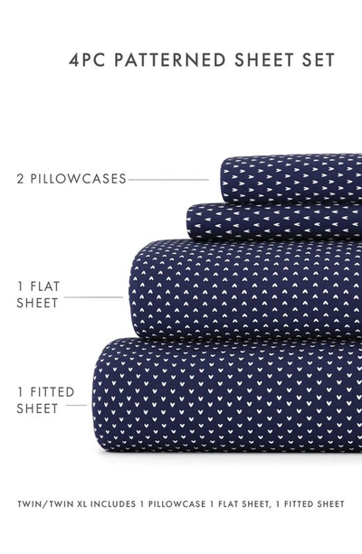 Homespun Premium Ultra Soft My Heart Pattern 4-piece Bed Sheet Set In Gray