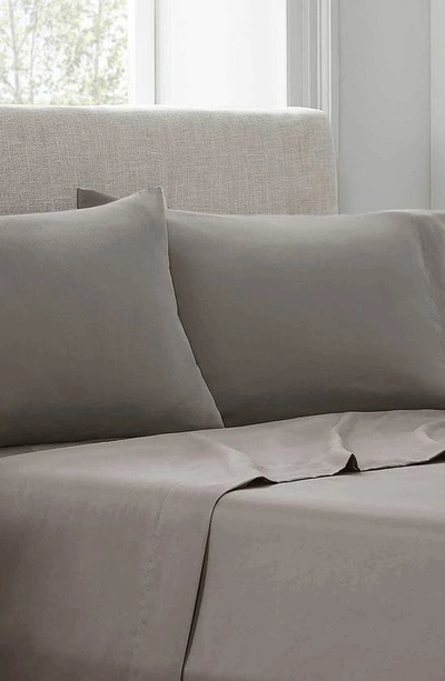 Linum Home Textiles Cotton 400tc Solid Sateen Sheet Set In Platinum