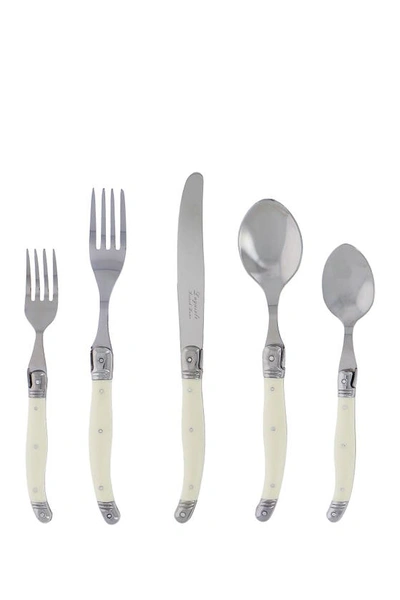 French Home 20-piece Laguiole Faux Ivory Flatware Set In Ivory