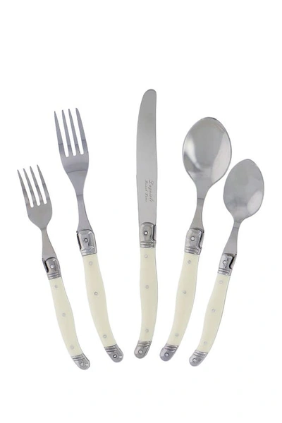 French Home 20-piece Laguiole Faux Ivory Flatware Set In Ivory