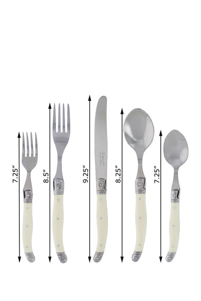 French Home 20-piece Laguiole Faux Ivory Flatware Set In Ivory
