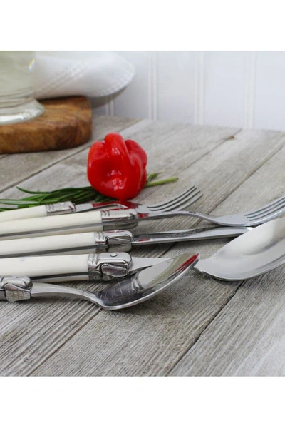 French Home 20-piece Laguiole Faux Ivory Flatware Set In Ivory