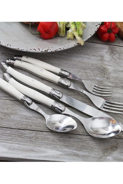 French Home 20-piece Laguiole Faux Ivory Flatware Set In Ivory