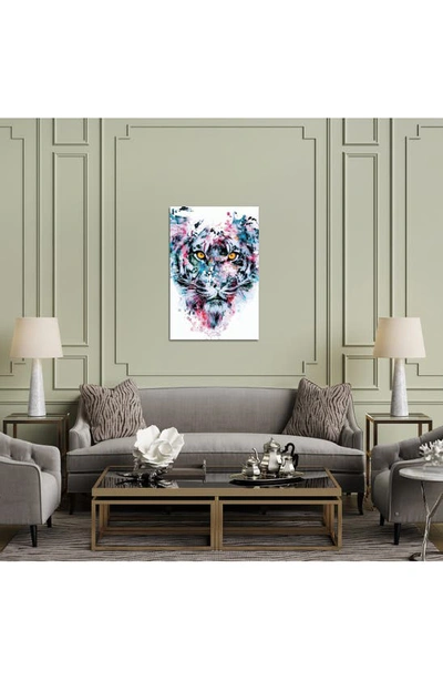 Icanvas Tiger Blue Canvas Wall Art By Riza Peker, 18"x12" In Blue