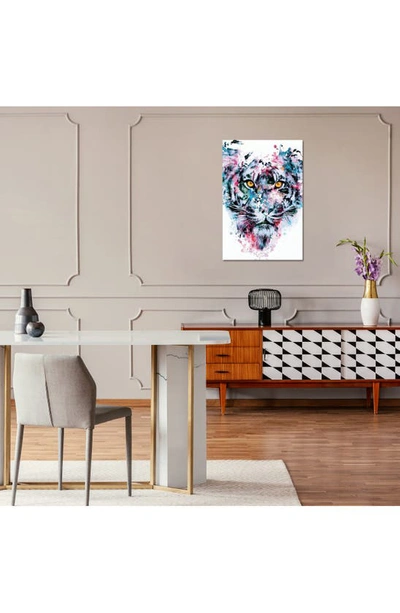 Icanvas Tiger Blue Canvas Wall Art By Riza Peker, 18"x12" In Blue