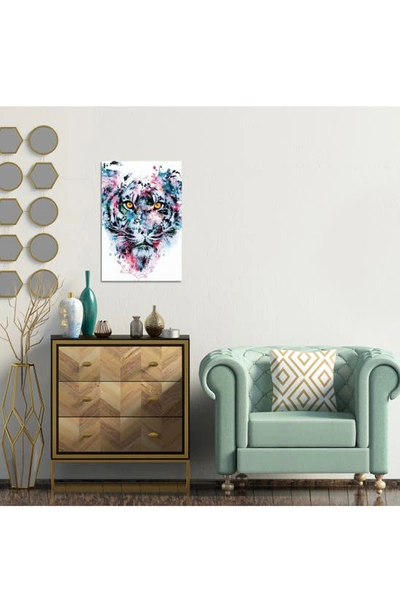 Icanvas Tiger Blue Canvas Wall Art By Riza Peker, 18"x12" In Blue