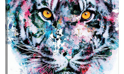 Icanvas Tiger Blue Canvas Wall Art By Riza Peker, 18"x12" In Blue