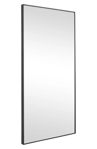 Vivian Lune Home Black Wood Rectangle Shaped Wall Mirror With Thin Minimalistic Frame In Black