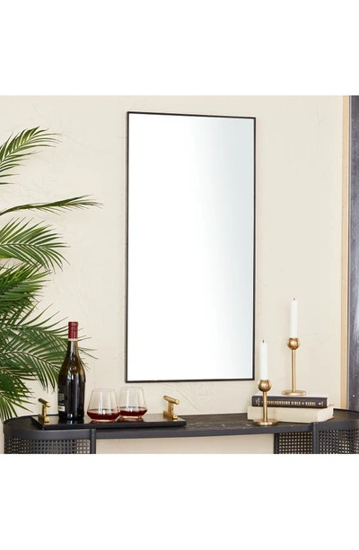 Vivian Lune Home Black Wood Rectangle Shaped Wall Mirror With Thin Minimalistic Frame In Black