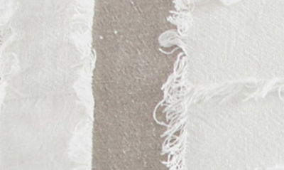 Shop Chic King Salma Cotton Clip Jacquard Striped Duvet Cover 3-piece Set In Beige