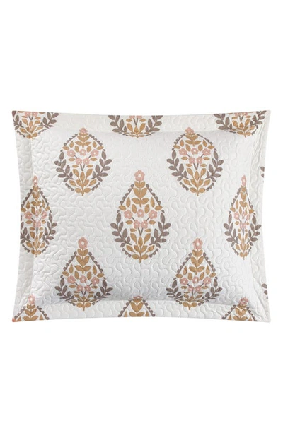 Shop Chic Breana Medallion Print 3-piece Quilted Comforter Set In Taupe