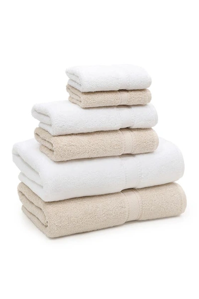 Shop Linum Home Textiles Sinemis Terry 6-piece Towel Set In Beige/white