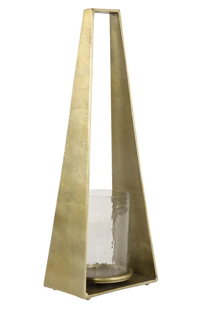 Vivian Lune Home Large Metal Candle Holder In Gold