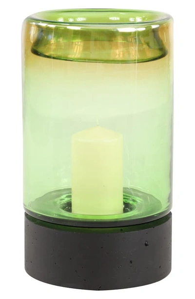 Shop Ginger Birch Studio Contemporary Glass Candle Holder In Green