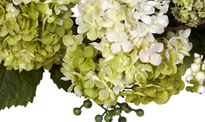 Shop Nearly Natural 22” Hydrangea Wreath In Yellow