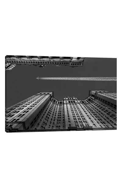 Shop Icanvas Flight Over Manhattan By Michael Jurek Canvas Wall Art In Gray