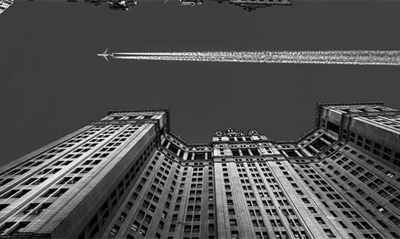 Shop Icanvas Flight Over Manhattan By Michael Jurek Canvas Wall Art In Gray