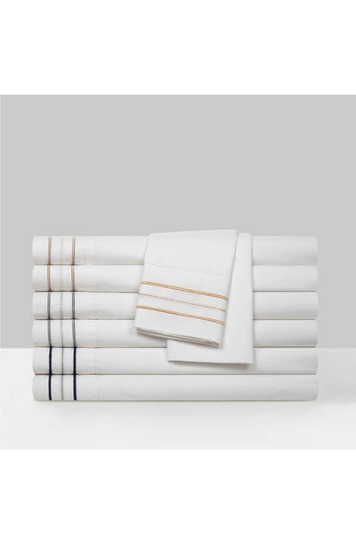 Shop Chic Freya Solid White 4-piece Cotton Sheet Set In Blue