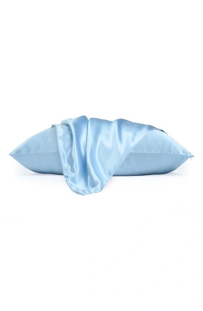 Melange Home 100% Pure Mulberry Silk Pillow Case In Blue