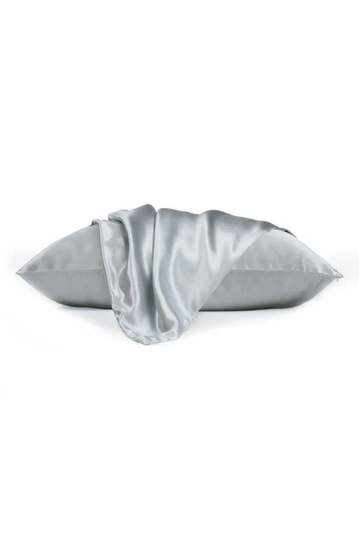Melange Home 100% Pure Mulberry Silk Pillow Case In Silver