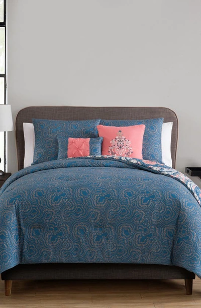 Vcny Home Casa Real Comforter 5-piece Set In Coral