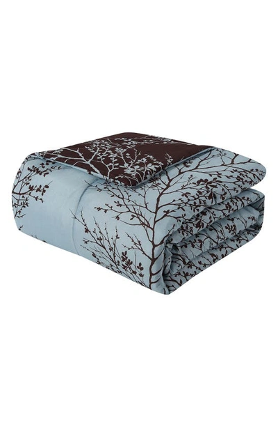 Vcny Home 8-piece Blue Chocolate Leaf Bedding Set In Blue
