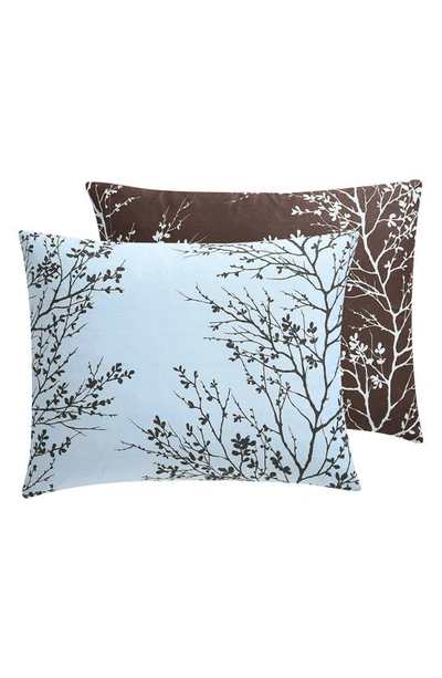 Vcny Home 8-piece Blue Chocolate Leaf Bedding Set In Blue