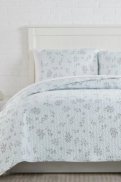 Southshore Fine Linens Sweet Florals Oversized Quilt Set In Sweet Florals Blue