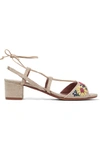 TABITHA SIMMONS Lori Meadow floral-embroidered linen sandals