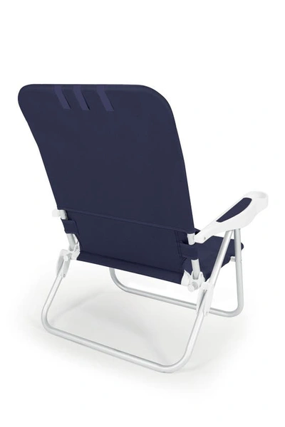 Picnic Time Monaco Reclining Beach Backpack Chair In Navy