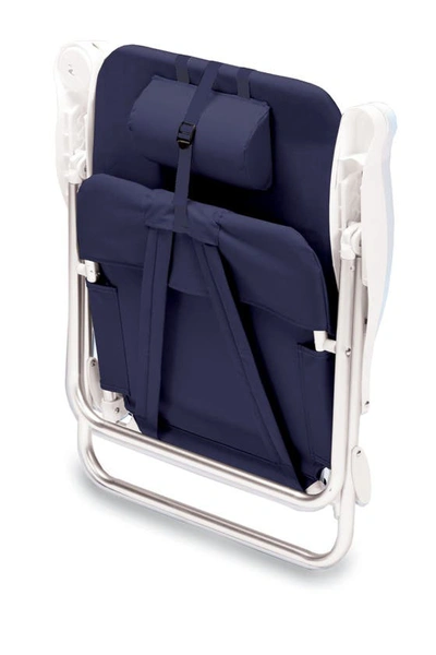 Picnic Time Monaco Reclining Beach Backpack Chair In Navy