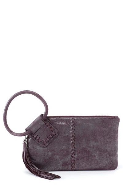 Shop Hobo Sable Leather Clutch In Plum Graphite